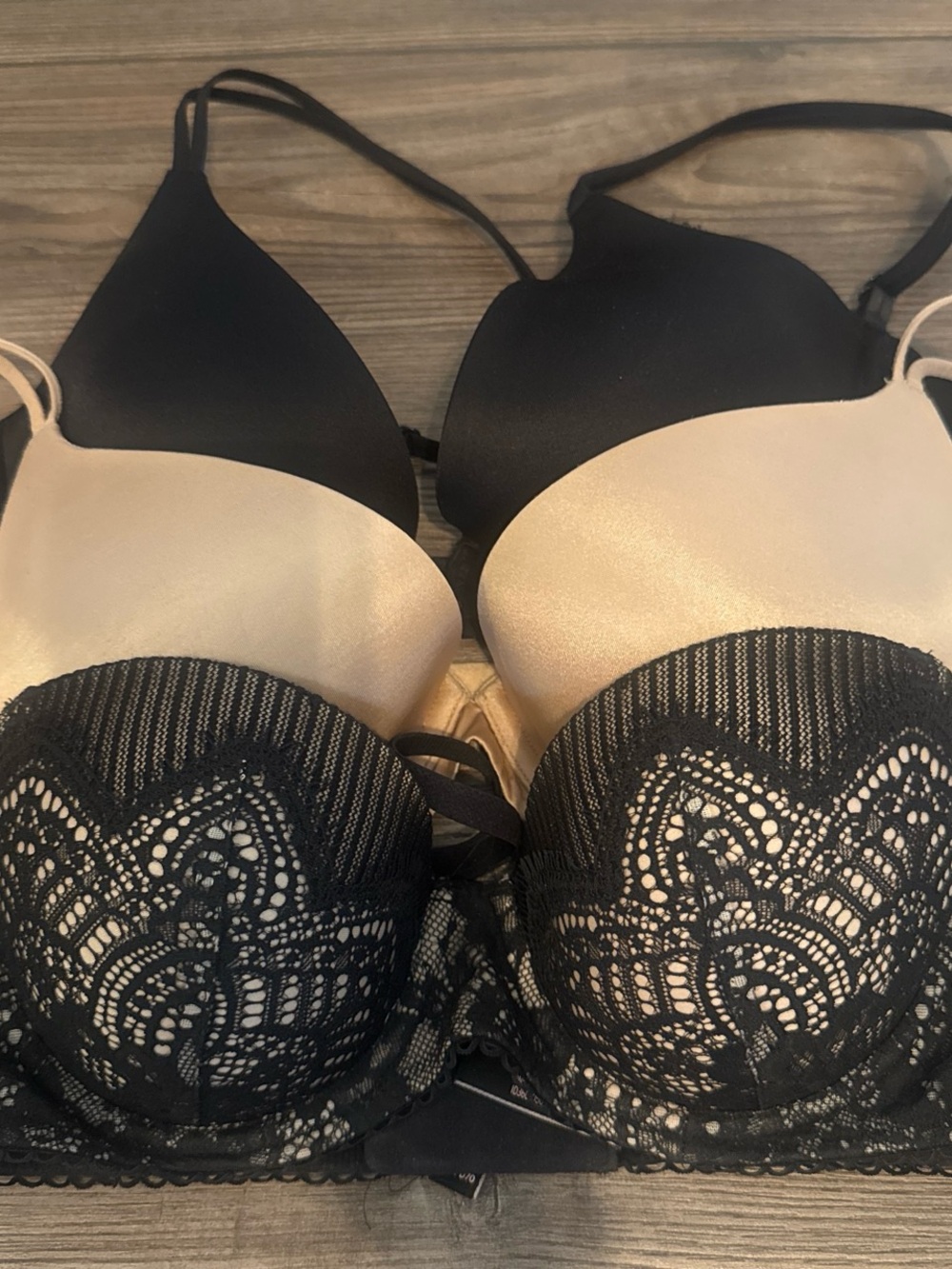 Victoria's Secret Black & Nude Mixed Push-Up Bra Bundle